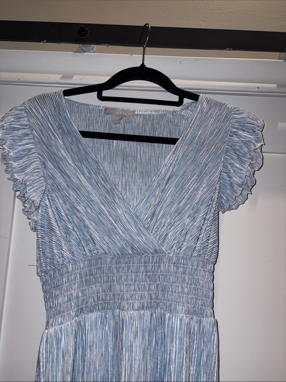 Chelsea28 Light Blue Pleated V-Neck Maxi Dress - Picture 2 of 8